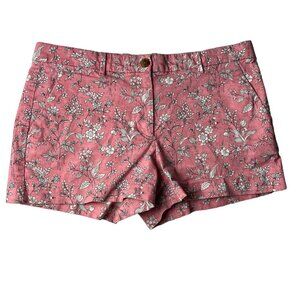 GAP Shorts Women Size 8 Floral Summer Khakis‎ Cotton Spandex Blend Pink